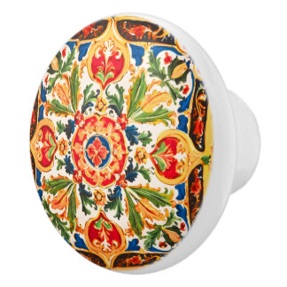 Sicilian Ceramic Pattern Knob