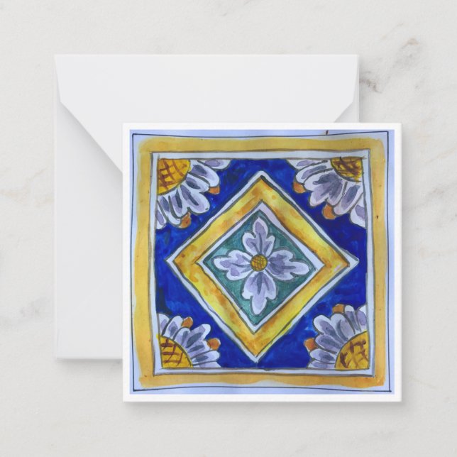 Sicilian Ceramic Tile - P2 - Flat note card (Front)
