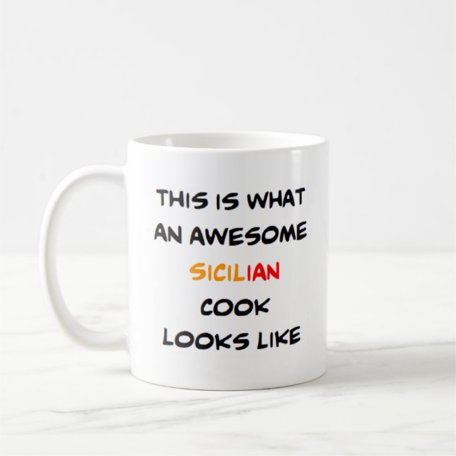 sicilian cook, awesome coffee mug (Left)