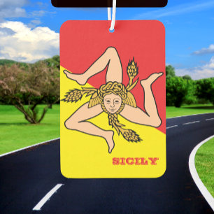 Sicilian Flag Car Air Freshener, Sicily Freshener