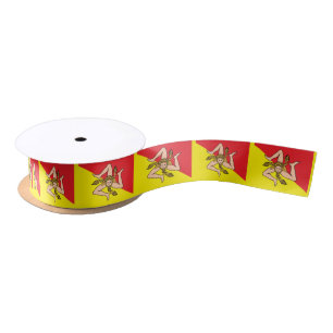 Sicilian Flag ribbon, fashion /sports, Sicily Satin Ribbon