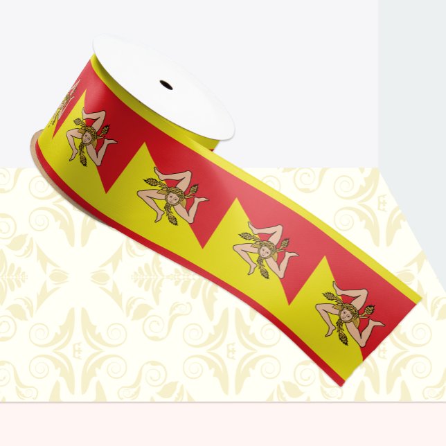 Sicilian Flag ribbon, Sicily patriots /sports Grosgrain Ribbon (Creator Uploaded)