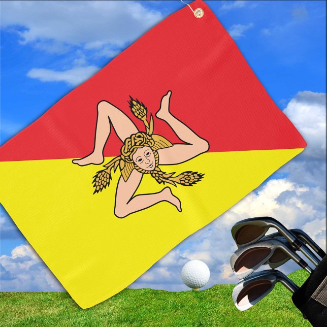 Sicilian Flag & Sicily golf holiday /sports Golf Towel (Creator Uploaded)