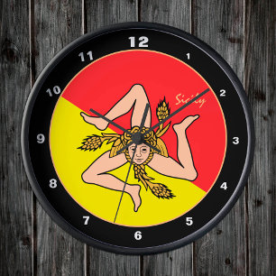 Sicilian Flag, Sicily trendy fashion /design clock