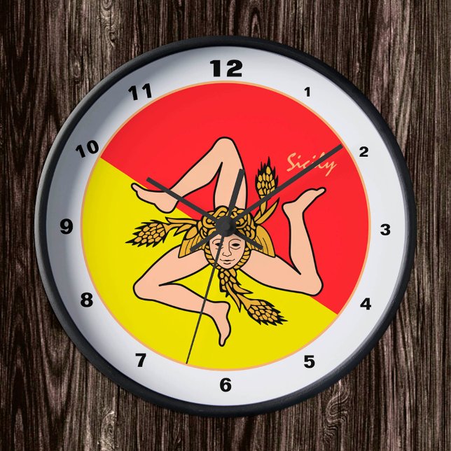 Sicilian Flag, Sicily trendy fashion /design clock (Creator Uploaded)