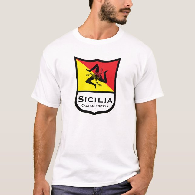 Sicilian Flag Trinacria Personalise T-Shirt (Front)