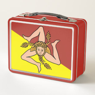 Sicilian Flag Trinacria Sicilia  Metal Lunch Box