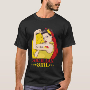 Sicilian Girl Unbreakable sicily Flag T-Shirt