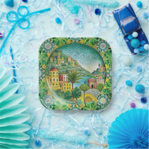 Sicilian Green: Melamine Paper Plate