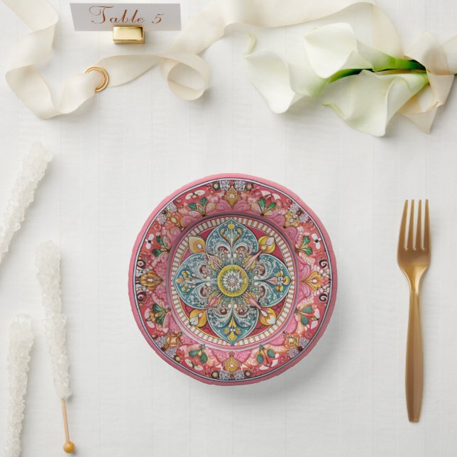 Sicilian Green: Melamine Paper Plate (Wedding)