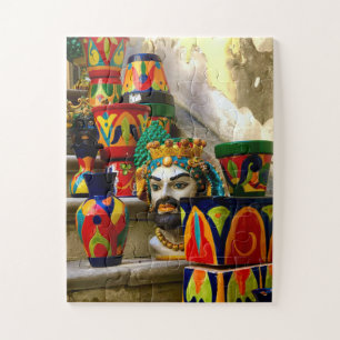 Sicilian Head Planters & Colourful Ceramics   Noto Jigsaw Puzzle