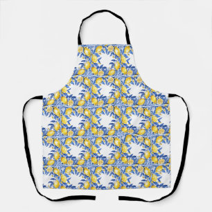 Sicilian Lemon Tiles Pattern Mediterranean Dolce Apron