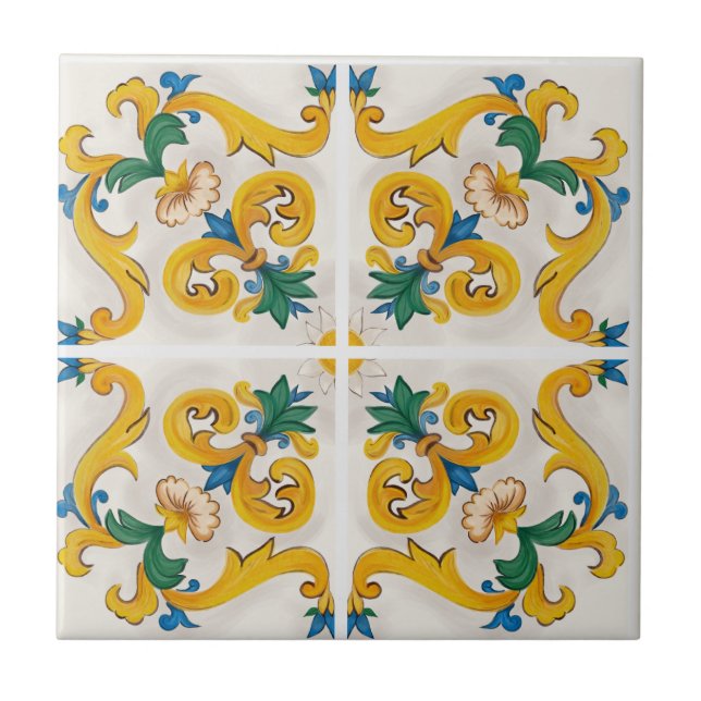 Sicilian Majolica Colourful Tile Pattern (Front)