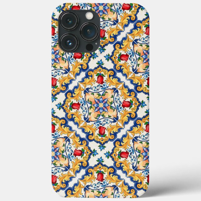 Sicilian Majolica Colourful Tile Pattern Case-Mate iPhone Case (Back)