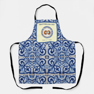 Sicilian Majolica Tile Chef Apron Arancini
