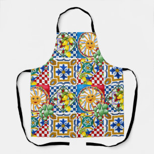 Sicilian,majolica,tiles,lemons   apron