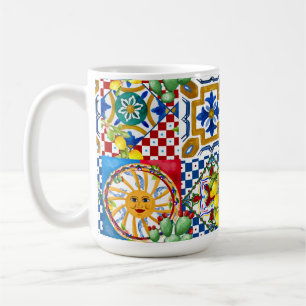 Sicilian,majolica,tiles,lemons   coffee mug