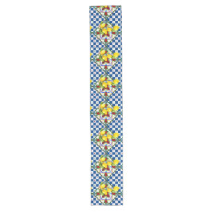Sicilian,majolica,tiles,lemons  long table runner