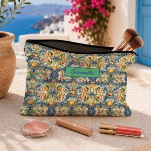 Sicilian Mediterranean Blue Citrus Tiles Accessory Pouch