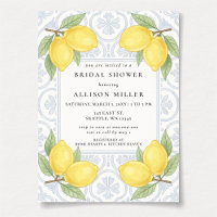 Sicilian Mediterranean Blue Lemons Bridal Shower
