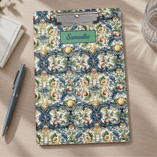 Sicilian Mediterranean citrus blue tiles Clipboard