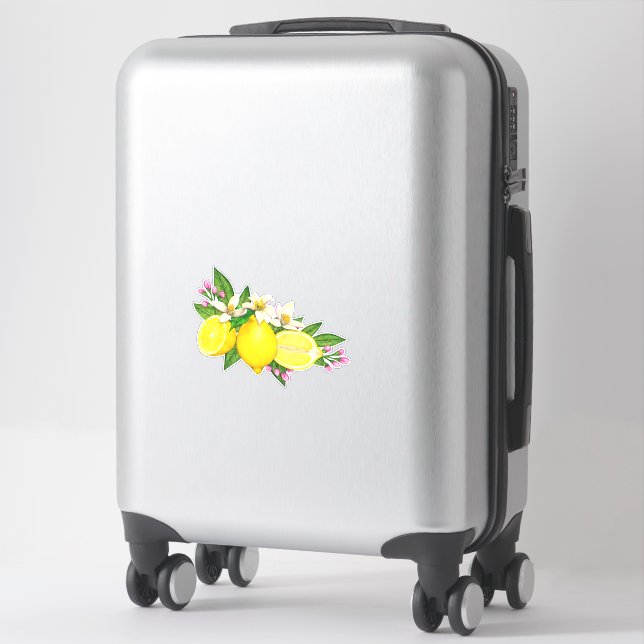 Sicilian Mediterranean Lemon Citrus Floral Sticker (Suitcase)