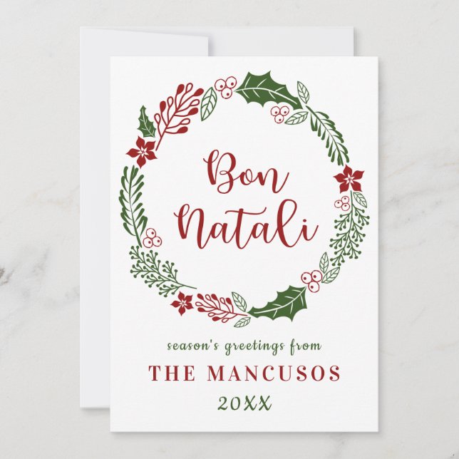 Sicilian Merry Christmas, Custom Holiday Card (Front)