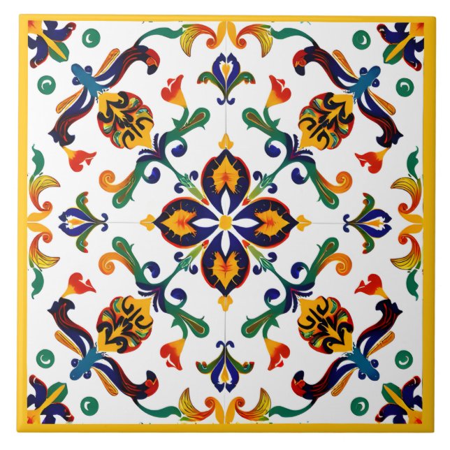 Sicilian pattern  ceramic tile (Front)