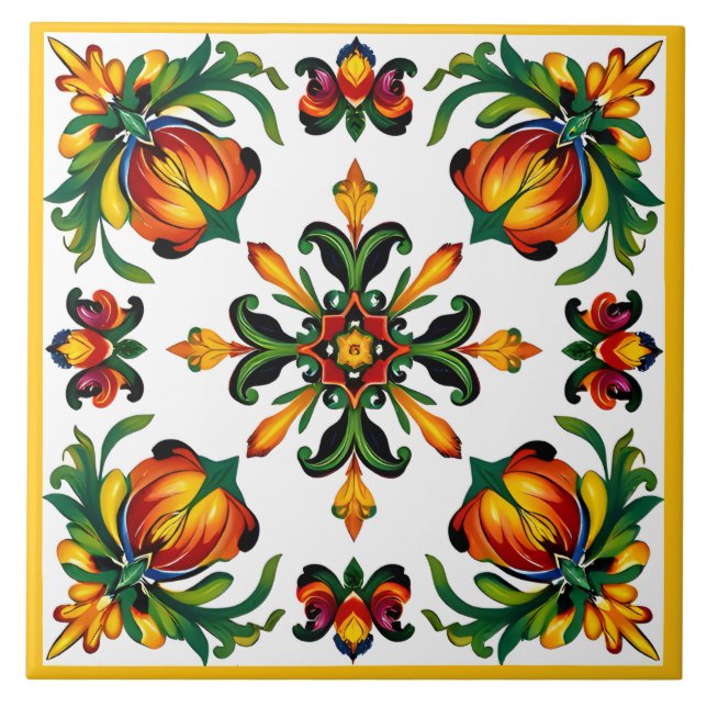 Sicilian pattern  ceramic tile (Front)