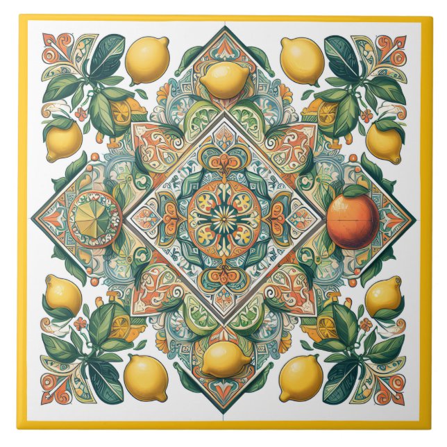 Sicilian pattern  ceramic tile (Front)