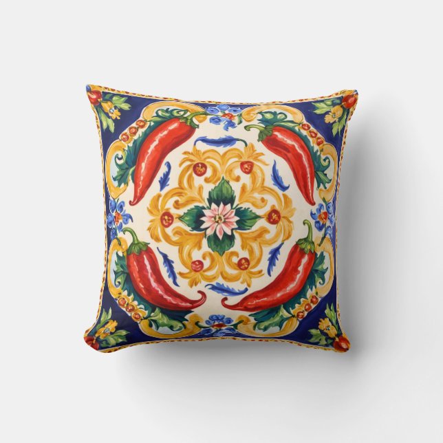 Sicilian Peppers Cushion (Front)