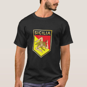 Sicilian Pride - Crest And Shield Sicilian Flag T-Shirt
