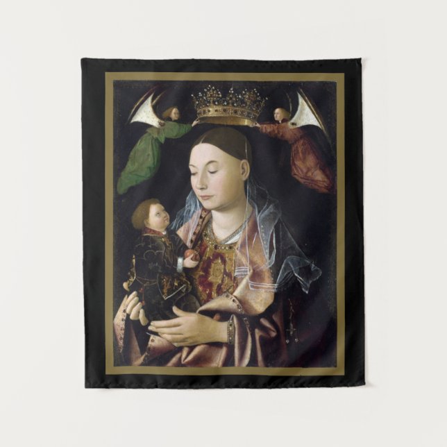 Sicilian Renaissance "Madonna and Child Tapestry (Front)