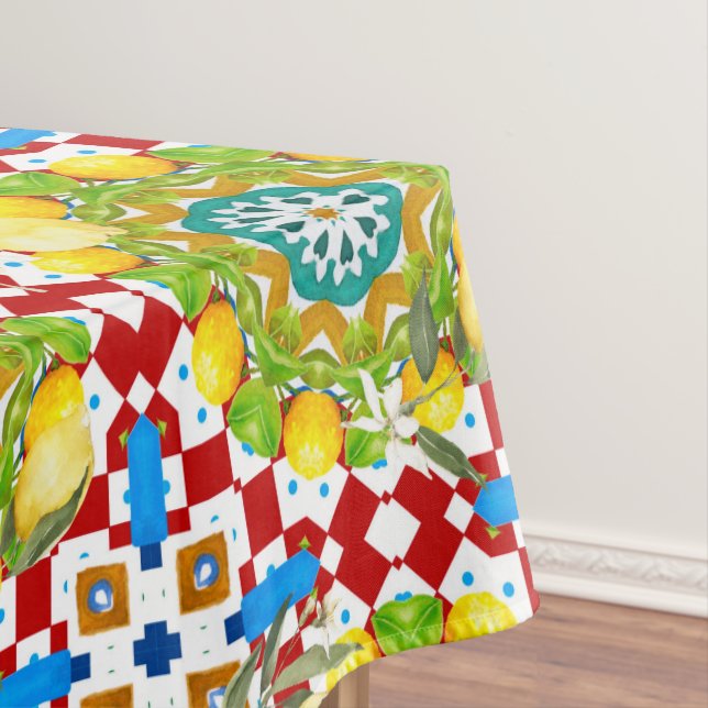 Sicilian style,lemons,majolica  tablecloth (In Situ)
