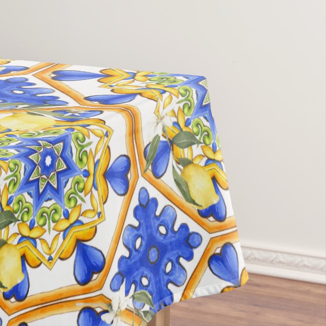 Sicilian style,lemons,majolica  tablecloth (In Situ)