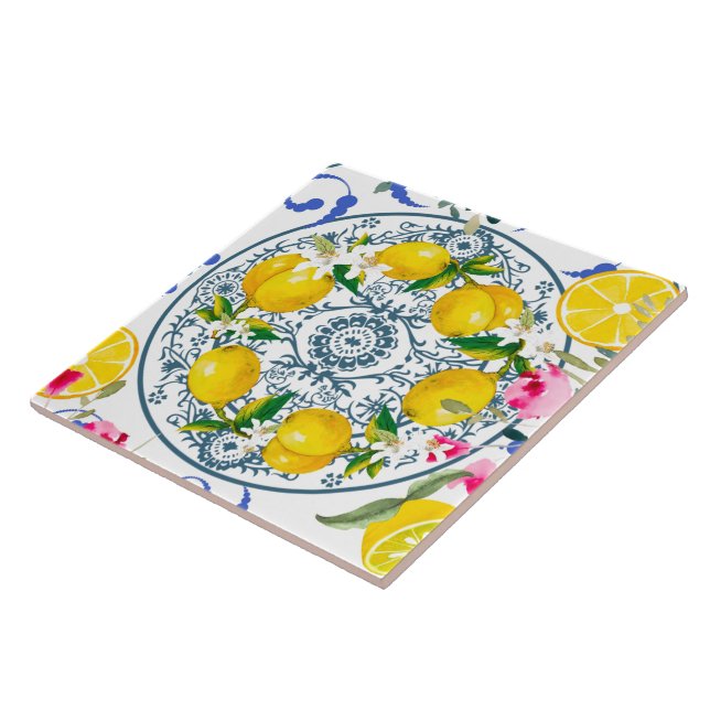 Sicilian style,majolica,lemons                ceramic tile (Side)