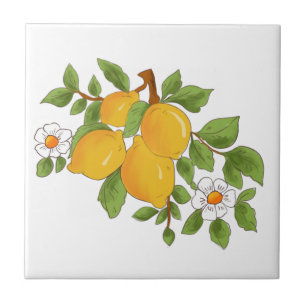 Sicilian style,majolica,lemons            ceramic tile