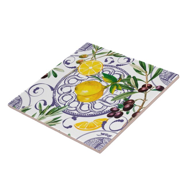 Sicilian style,majolica,lemons                ceramic tile (Side)