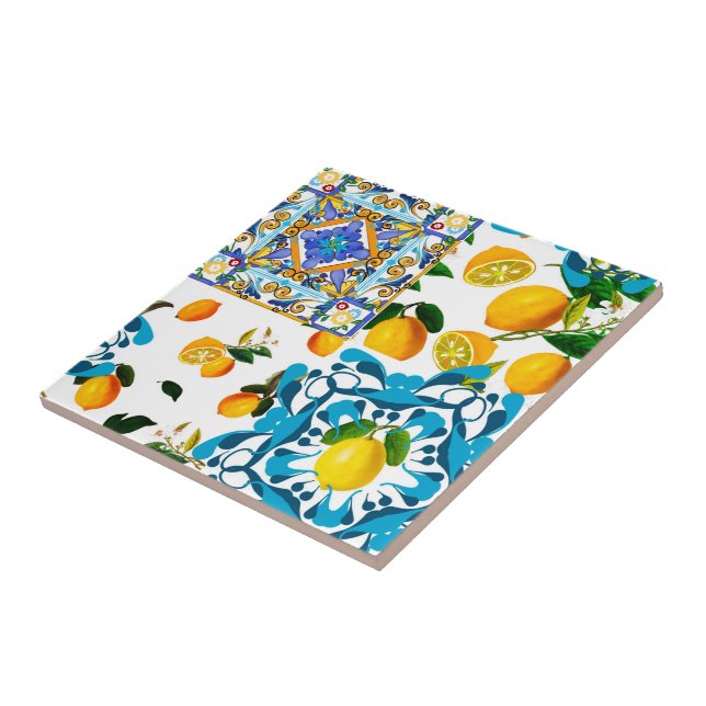 Sicilian style,majolica,lemons        ceramic tile (Side)