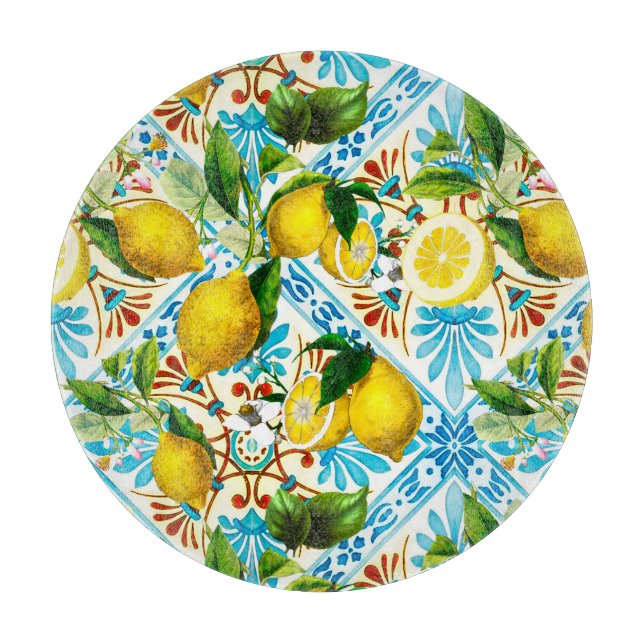  Sicilian style,summer art ,lemons   Cutting Board (Front)