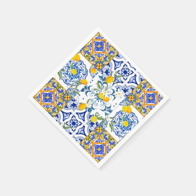 Sicilian style,summer art  napkin (Corner)