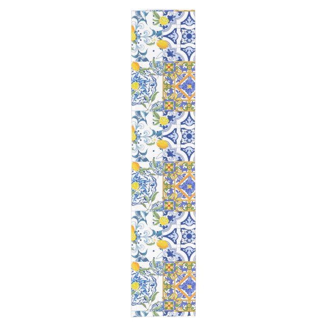Sicilian style,summer art Table Runner (Front)
