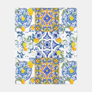 Sicilian,summer,citrus Fleece Blanket