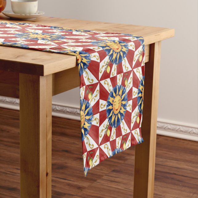 Sicilian sun, majolica, short table runner (In Situ)