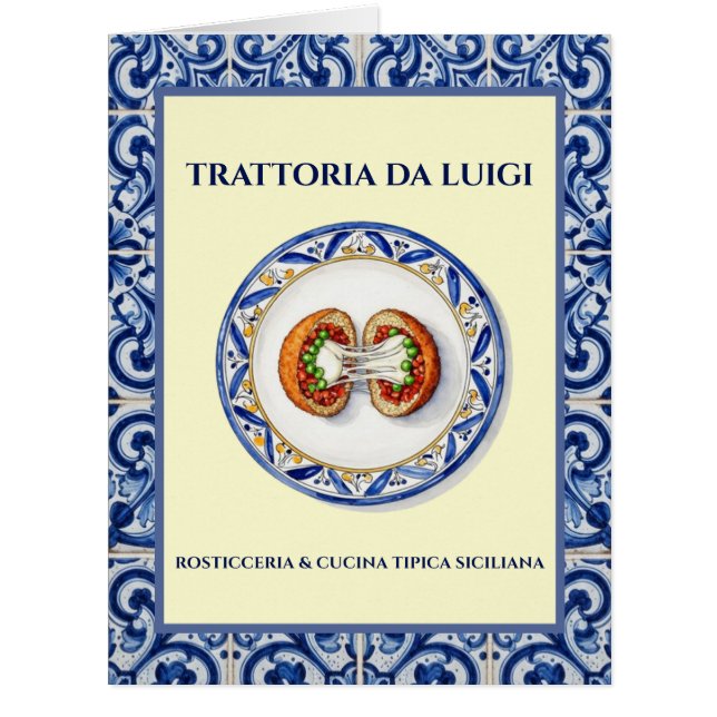 Sicilian Tile Arancini Menu (Front)