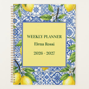 Sicilian Tile & Lemon Personalised Back to School Planner