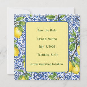 Sicilian Tile & Lemon Save The Date