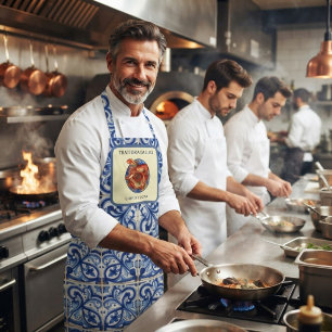 Sicilian Tile Seafood Italian Restaurant Chef Apron