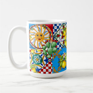 Sicilian tiles,majolica,lemons  coffee mug