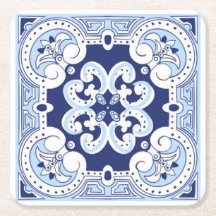 Sicilian tiles,majolica tile square paper coaster